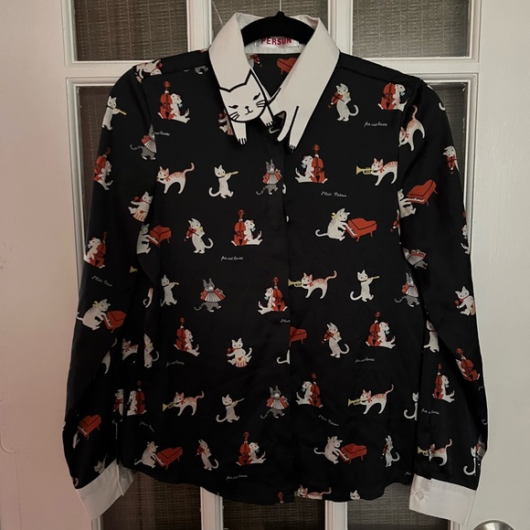 Cat collars cat jazz band shirt - Picture 2 of 3